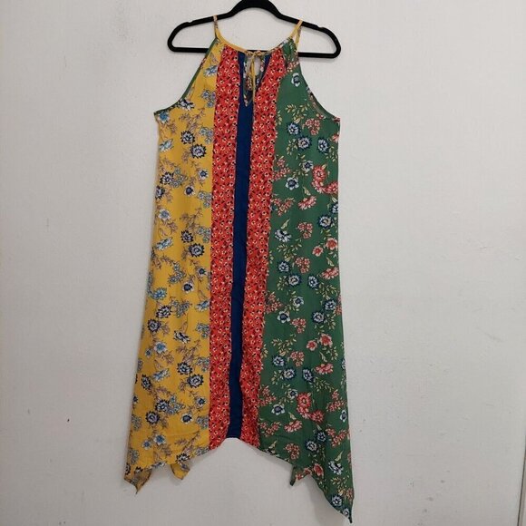 Mile Gabrielle VTG Sleeveless Shift Hankerchief Dress Multicolor Mixed Print M - Picture 5 of 12